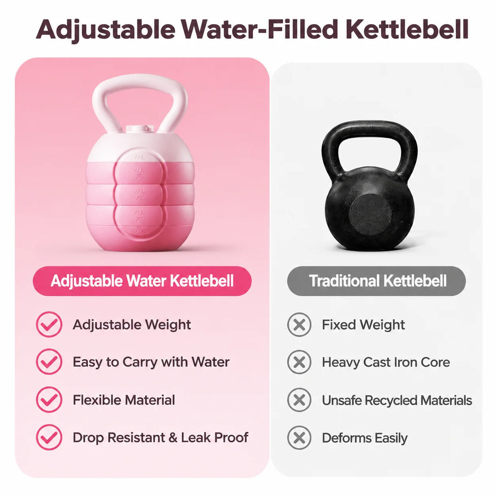 Adjustable Water Filled Kettlebell for Women Home Gym Glute Hip Workout Weight Training Fitness Equipment