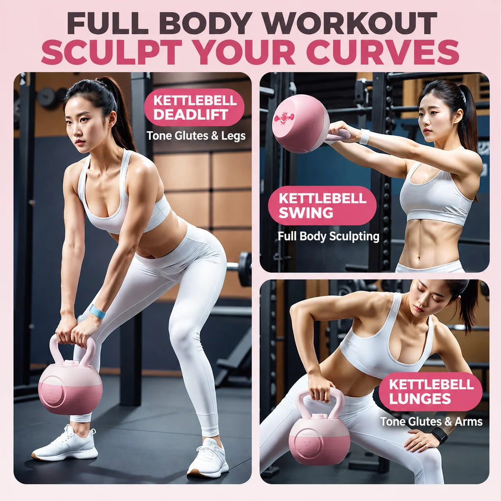 Adjustable Water Filled Kettlebell for Women Home Gym Glute Hip Workout Weight Training Fitness Equipment