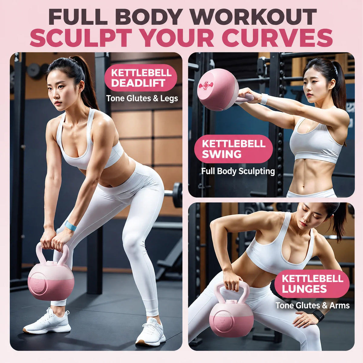 Adjustable Water Filled Kettlebell for Women Home Gym Glute Hip Workout Weight Training Fitness Equipment