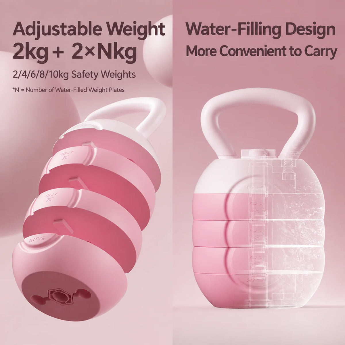 Adjustable Water Filled Kettlebell for Women Home Gym Glute Hip Workout Weight Training Fitness Equipment