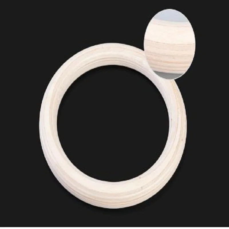 2Pcs/Pairs Wooden Portable Crossfit Gymnastics Rings Gym Shoulder Strength Home Fitness Training Physical Exercise Ring