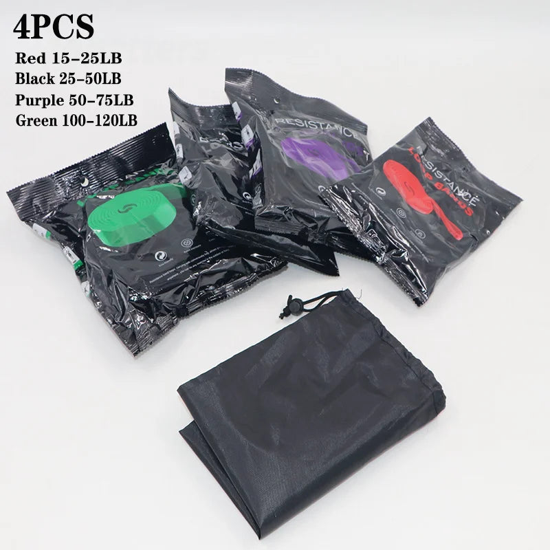 Pull-up assist band Set of 4 + Carry Bag