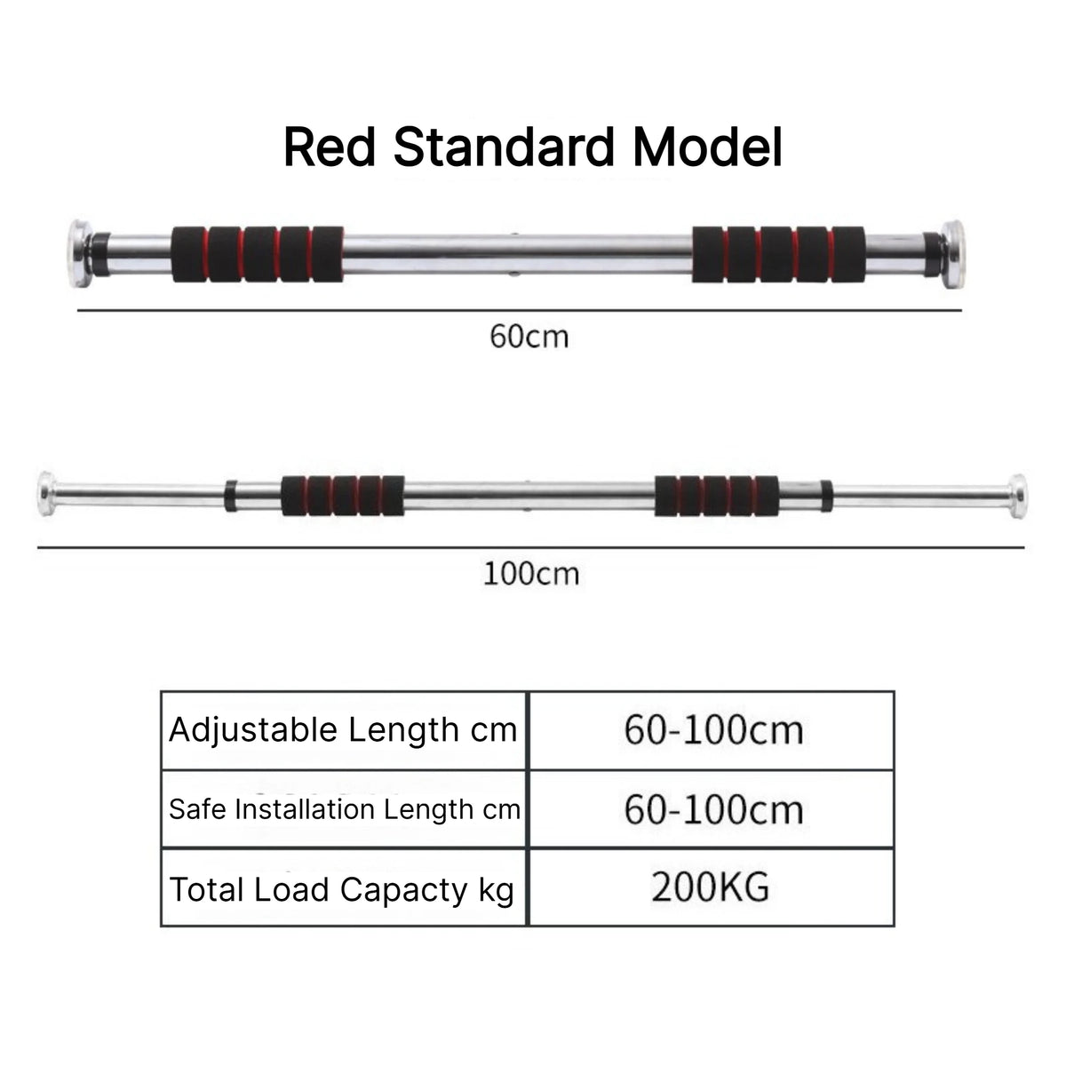 No Drill Doorway Pull Up Bar Adjustable Indoor Chin Up Bar Home Gym Strength Training Fitness Equipment for Door Frame