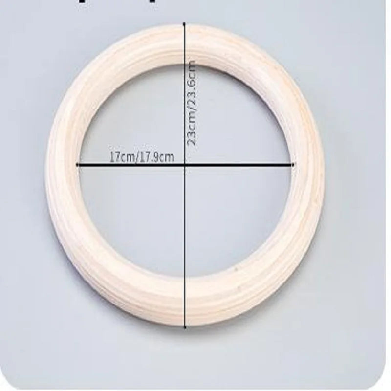 2Pcs/Pairs Wooden Portable Crossfit Gymnastics Rings Gym Shoulder Strength Home Fitness Training Physical Exercise Ring