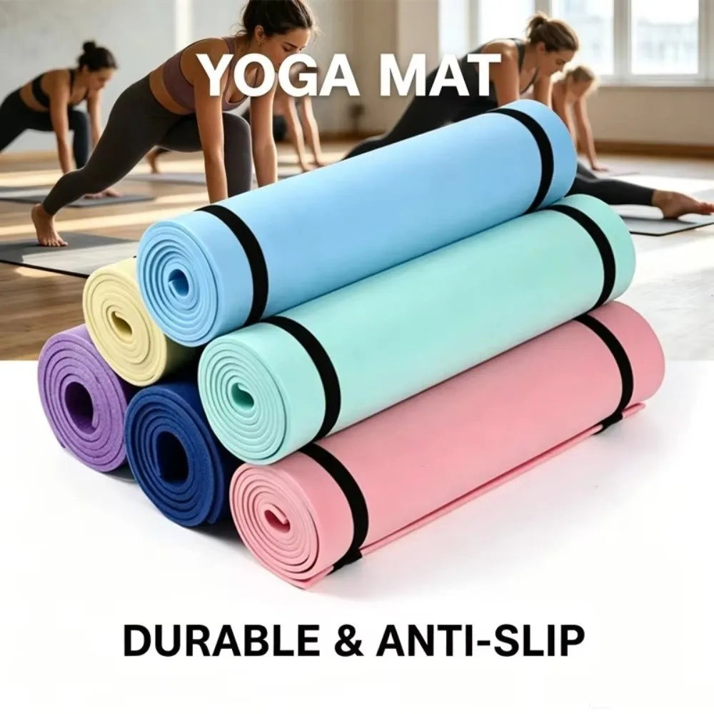 Multi-purpose 180×50cm Exercise Fitness Mat EVA Non-Slip Yoga Mat 6mm Thick Pilates Mat Gym Workouts