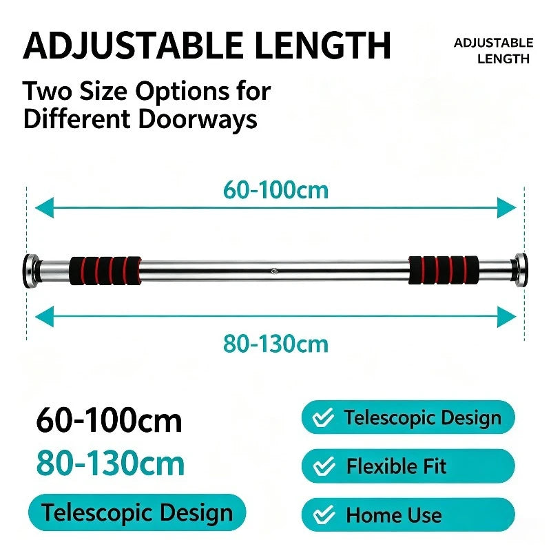 No Drill Doorway Pull Up Bar Adjustable Indoor Chin Up Bar Home Gym Strength Training Fitness Equipment for Door Frame