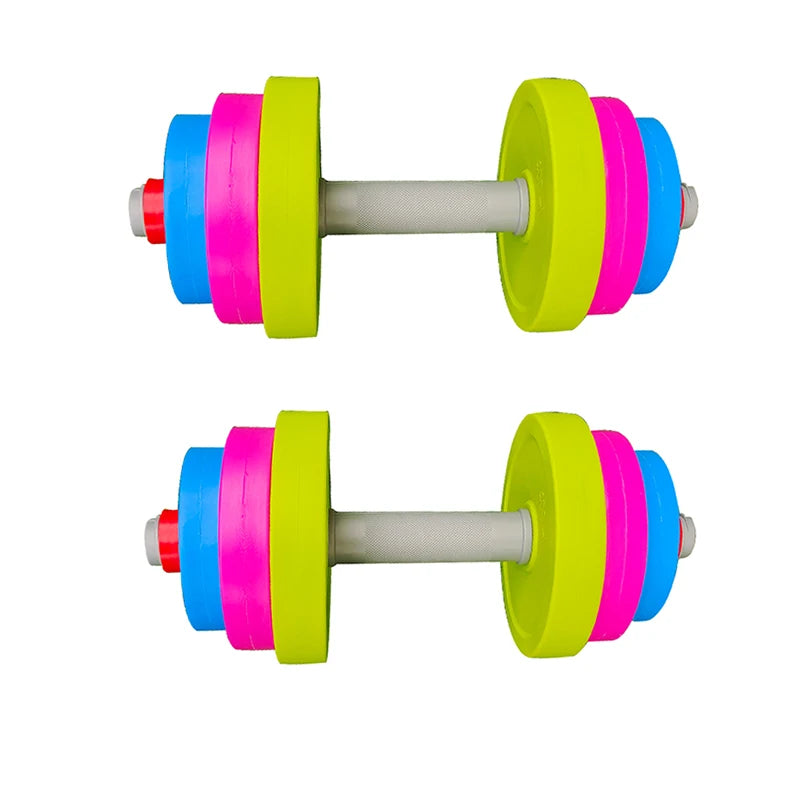 Kid Dumbbell Fitness Weightlifting Barbell Kettlebell For Sport Toy Indoor Outdoor Children FitnessEquipment Plastic Adjustable