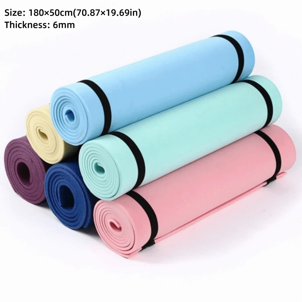 Multi-purpose 180×50cm Exercise Fitness Mat EVA Non-Slip Yoga Mat 6mm Thick Pilates Mat Gym Workouts