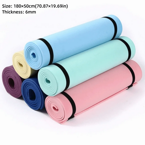 Tapis de fitness polyvalent 180×50 cm, tapis de yoga antidérapant en EVA, tapis de Pilates de 6 mm d'épaisseur pour entraînements en salle de sport