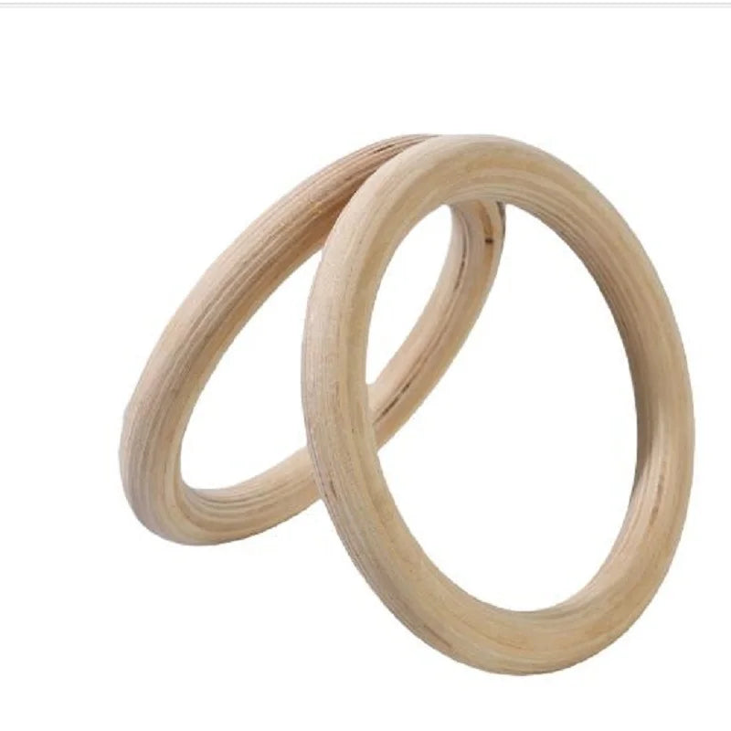 2Pcs/Pairs Wooden Portable Crossfit Gymnastics Rings Gym Shoulder Strength Home Fitness Training Physical Exercise Ring