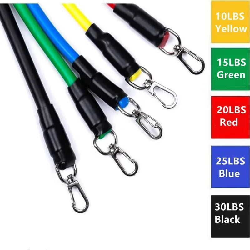 Ensemble de 11 bandes de résistance de 100/150 lb, équipement de fitness portable, bandes d'entraînement de force pour salle de sport à domicile, bande d'exercice