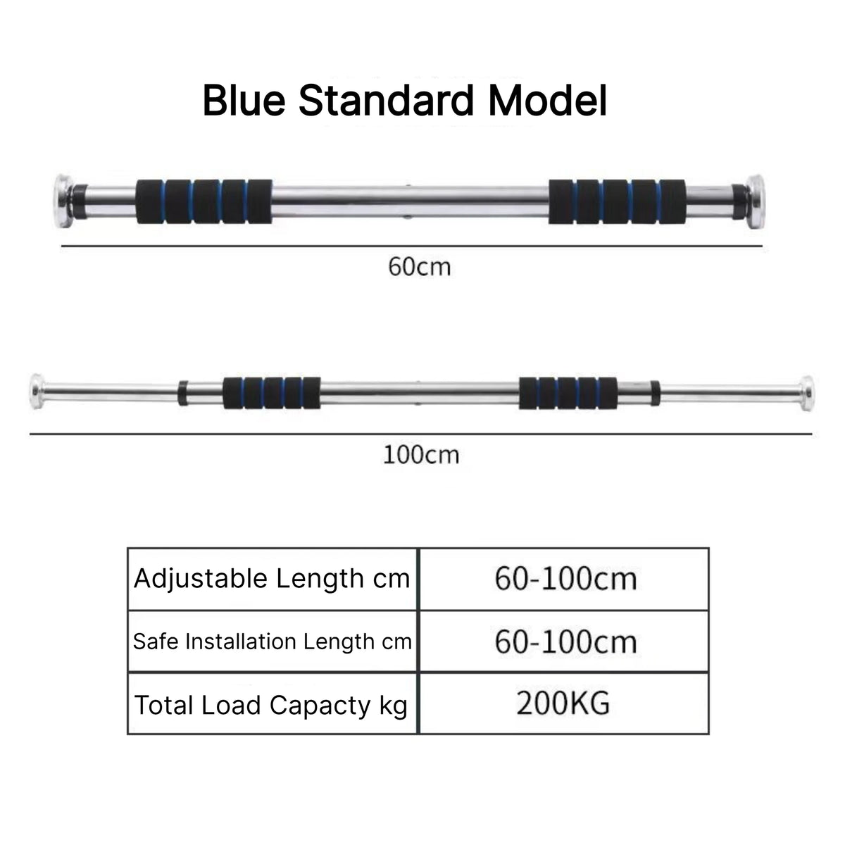No Drill Doorway Pull Up Bar Adjustable Indoor Chin Up Bar Home Gym Strength Training Fitness Equipment for Door Frame