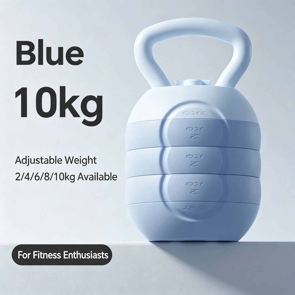 Adjustable Water Fillable Kettlebell 2-10KG Variable Weight Kettle Bell Portable Home Gym Equipment for Full Body Glute Leg